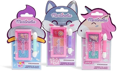 MARTINELIA - Make-up-Palette für Kinder – Sortiment von bunten Lidschatten für Mädchen – ohne Schadstoffe – ab 3 Jahren – Modell zufällig – 1 Stück