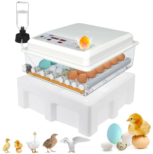 Automatische Brutmaschine für 24-36 Eier, Wenden, Befeuchtung, Eierprüfer, 4 Modi für Hühner, Enten, Gänse, Tauben