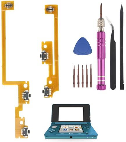 RongZy Schultertasten für Nintendo New 3DS L/R ZL/ZR Taste für Nintendo New 3DS XL/New 3DS LL Linke und Rechte Schultertaste Ribbon Key Flexkabel Ersatzzubehörteile mit Reparaturwerkzeugen