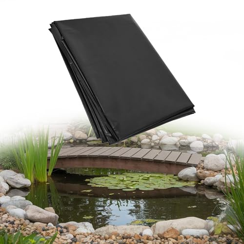 XUEXIAOH Lámina para Estanque 550 x 1000 cm UV Estable Large Fish Pond Liner Gardens Piscinas Membrana Seguro para Juegos Acuáticos, Jardín, Cultivo, Protección en Cascada, Uso, Negro