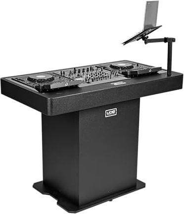 UDG Ultimate DJ Podium Workstation, Schwarz (U91106BL) | Hochwertiges modulares DJ-Podium für saubere professionelle Setups; robust, flexibel und einfach zu konfigurieren