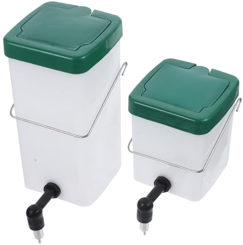 Bouteille d'eau 2 Pièces Anti-Goutte Automatique, 600ml pour Lapin | Vert en Plastique et Acier Inoxydable, Conception Suspendue Détachable, Biberon Cochon Dinde pour Cage