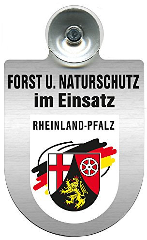 Einsatzschild mit Saugnapf - Forst u. Naturschutz im Einsatz 393813 incl. Regionenwappen nach Wahl Farbe Region Rheinland-Pfalz