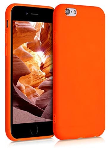 kwmobile Case Compatible with Apple iPhone 6 / 6S Case - Soft Slim Protective TPU Silicone Cover - Neon Orange