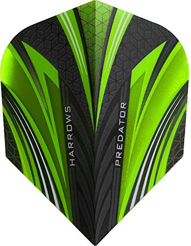 Harrows Prime Standard Dart-Flights, 100 Mikron, 1 Set (3) (Predator – Grün)