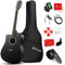 Vangoa 4/4 Linkshändig Gitarre Elektro Akustische Westerngitarre für Linkshänder mit 4-Band-Equalizer, Cutaway 41 Zoll Guitar Anfänger-Kits, Schwarz
