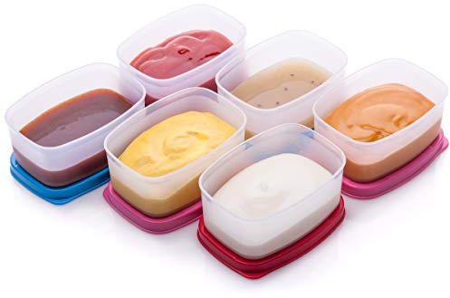 Contenitori riutilizzabili in plastica per alimenti, impilabili, ermetici, per snack, picnic, picnic e molto altro ancora, set da 170-85 g