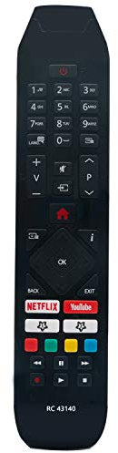 VINABTY RC43140 Mando a distancia de repuesto por Hitachi 24HE2000 32HE2000 32HE4000 40HE4000 43HK6000 43HK6500 49HK6000 49HK6001 49HK6500 49HL7000 49HL8000 55HK6000 55HK6500 55HL700055HL9000G65HL7000