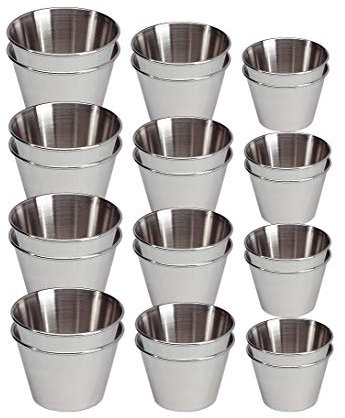 Darioles | Moules à Crème | Acier INOX | idéal pour des Cannelés, Muffins, Chocolats. | EUROXANTY Accessoires de Pâtisserie | Tailles Assorties | Lot de 24