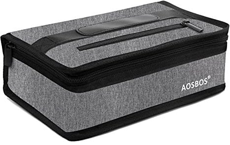 AOSBOS Petit Sac Isotherme pour Repas Déjeuner Sandwich Snack Collation, Lunch Bag Compact Idéal pour Femme Homme, Style Simple & Sobre