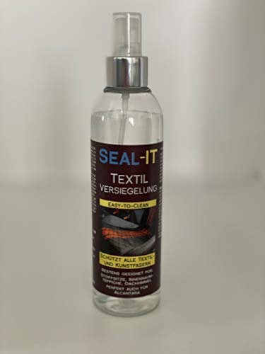 SEAL-IT Textil Versiegelung 250 ml, wasserabweisend, schmutz- und fleckenabweisend, für alle Textil- und Kunstfasern, auch für Alcantara, für Sitze, Schuhe, Couchen, Jacken, usw. (Siehe Beschreibung)