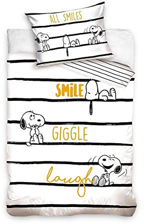 Carbotex Snoopy Peanuts Bettwäsche SNO201004 160x200 cm + 70x80 cm