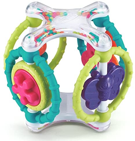 auby Bebe Active' Cube Entwicklung der Motorik, sensorisches Geschenk in verschiedenen Formen – Geburtsanbau – Spielzeug für Babys 9 Monate und mehr, FR461523, Würfel-9 m+, Mehrfarbig