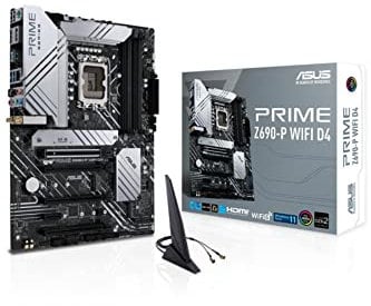 ASUS Prime Z690-P WIFi D4 Gaming Mainboard Sockel Intel LGA 1700 (Intel Z690, ATX, PCIe 5.0, 3x M.2, DDR4-Speicher, WiFi 6, Thunderbolt 4, Aura Sync)