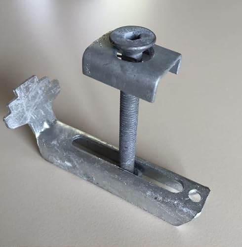 SPH 4 Stück Gitterrost-Klemme verzinkt für Maschenweite 30x10mm bis Rosthöhe 40mm