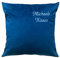 Krings Fashion Kissen, Sofakissen - Samtvelours - mit Namen nach Wunsch individuell anpassbar - Hochwertig Bestickt - 50 x 50 cm - Marine