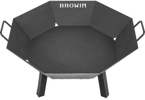 Browin 330496 Loft-Gartenfeuerstelle, Feuerstelle für Draußen, Feuerschale aus Stahl, schwarz 70 cm (70 cm)