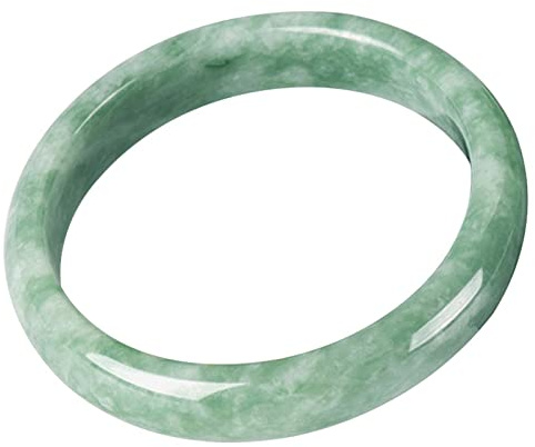 BXSMNH Jade -Armband for Frauen, 100% natürliches grünes Jade, echte Runde AER Bangles mit Juwelierschachtel und Zertifikat, for den Muttertag (Color : Green, Size : 58-59mm)