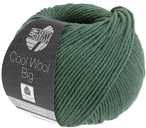 LANA GROSSA Cool Wool Big | Extrafeine Merinowolle waschmaschinenfest und filzfrei | Handstrickgarn aus 100% Schurwolle (Merino) | 50g Wolle zum Stricken & Häkeln | 120m Garn FB 1004