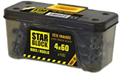 Vis bois/agglo Starblock Torx 4x60 100pcs
