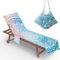Morbuy Liegestuhl Handtuch mit Taschen, Strandtuch für Liegen, Bohemian Mandala Strandliegen Handtuch Mikrofaser Leicht Strandtuch für Schwimmbäder, Strände, Gartenhotels (73x210cm,Hellblau)
