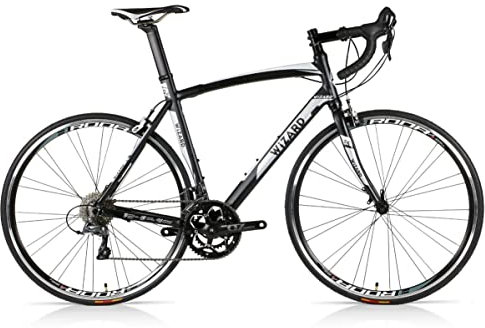 28 Zoll Alu Racing Bike Rennrad Wizard Spark 2.5 Shimano Claris 16 Gang Rh 58cm Black White