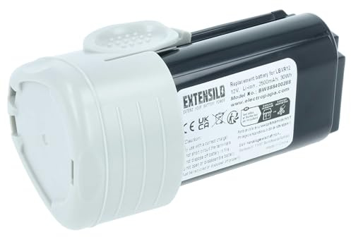 EXTENSILO batteria compatibile con Black & Decker BDCDMT112, EGBL108, EGBL108KB, GKC108 attrezzo da lavoro (2500 mAh, Li-Ion, 12 V)
