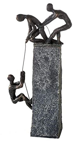 Casablanca Design Skulptur Assistance Höhe 43 cm Breite 18 cm bronzeoptik aus Poly Wohnzimmer Skulpturen Deko Modern