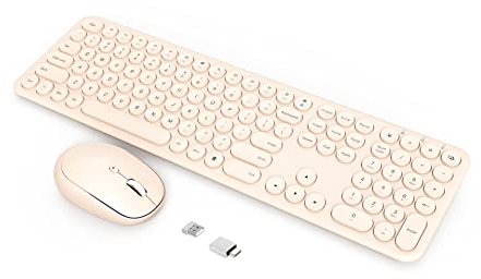 Wireless Keyboard and Mouse 2.4GHz Aesthetic Quiet Wireless Keyboard and Mouse 110 Keys Full Size Ultra Thin Keyboard for Laptop Computer PC Laptop