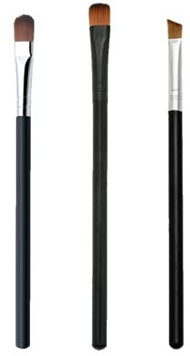 Pinceaux de maquillage pour les yeux 3 pinceaux de fard à paupières Ensemble de pinceaux de maquillage en or rose avec poils synthétiques doux et poignées en bois massif pour fard à paupières