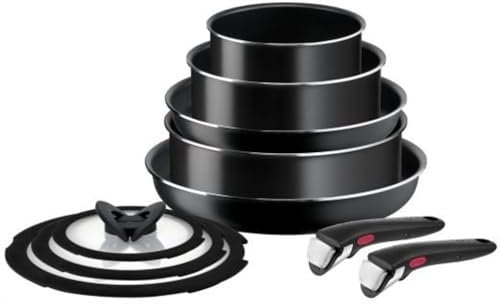 TEFAL Ingenio Easy Cook & Clean L1549042 Batterie de cuisine 10 pièces anti-adhésives Noir