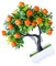 Cabilock Künstlicher Obstbaum Künstlicher Bonsai Geldbaum Bonsai Simulierter Obstbaum Bonsai Indoor Bonsai Baumsimulation Orangenbaum Bonsai Desktop Schmuck Grüne Pflanzen Gefälschte