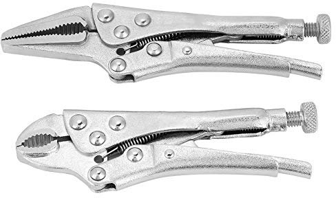 2 Pezzi pinze di bloccaggio, acciaio ad alto tenore di carbonio Vise Grip Pinza bloccante a ganascia curva Pinza Autobloccante Grip