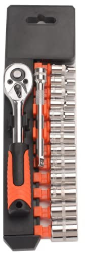 FLZOSPER Socket Wrench Set Include Socket and Adapter Impact Driver (15PC-1/4 Set)