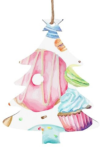 Cupcakes Donuts Muffins Zucker Weihnachten Holz Ornament Anhänger, Urlaub Kreative Geschenke Baumschmuck Weihnachten