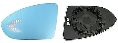 Espejo Retrovisor Para Coche, Lente De Cristal Azul Para, Golf 6, MK6, 7, MK7, Con Vista Gran Angular, Calefacción Antideslumbrante, 2 Uds. Cristal de espejo retrovisor (Color : For Golf 7 with led