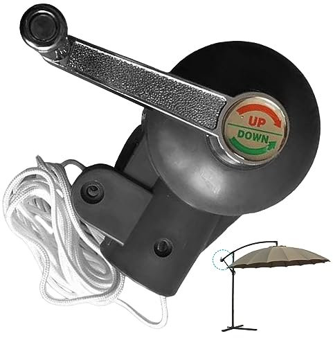 Adecuado para moldes sombrillas terraza 43 mm sombrillas exterior giratorias alta resistencia Mango desmontable repuesto, adaptador base sombrilla, accionamiento manivela para piezas repuesto