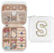 TINGN Klein Schmuckschatulle Mädchen, Reise Schmuckschatulle mit Buchstaben S | Schmuck Organizer | Reise Schmuckkästchen Mädchen | Mini Reise Schmuckkästchen Weiß | Schmuckschatulle Mädchen Geschenke