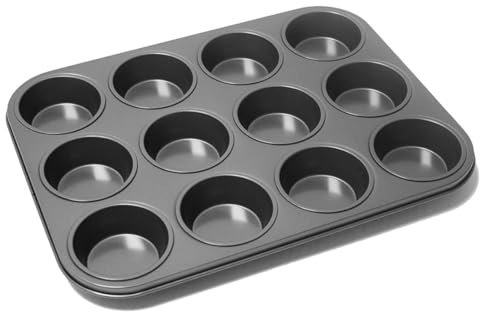 VapourOn 12 Cup Large Muffin Pan, Non-Stick Non-Stick Coated Cupcake Tray Baking Moulds Hold Cup