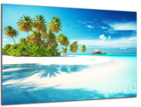 DARO Design - Wand-Bild 6mm HDF 30x20 cm Meer Tropen Insel Palmen - Wand-Deko Bilder Wohnzimmer
