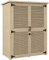 Outsunny 2-Regal-Gartenschrank mit Pfählen, Fichtenholzhaus mit Schrägdach, 127x65x159,5/168 cm, holzfarbig