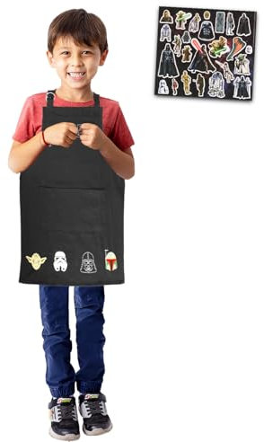 Disney Ensemble d'accessoires de cuisine Star Wars avec tablier brodé Star Wars pour enfants, garçons, filles et autocollants | Tablier Star Wars, Tablier Star Wars avec poches, Star Wars Apron