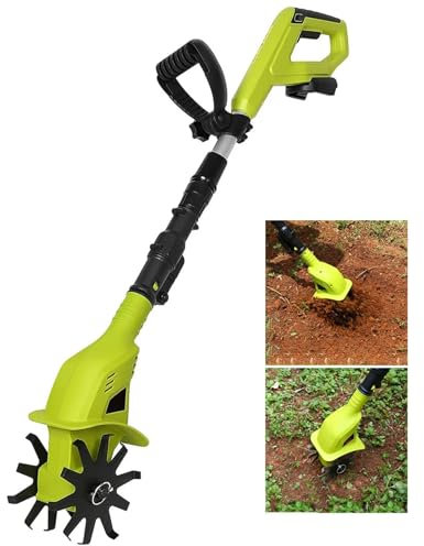 The Handy Electric Compact Tiller Cultivator Rotovator with 32cm Tilling Width and 25cm Tilling Depth,20V Lithium Battery