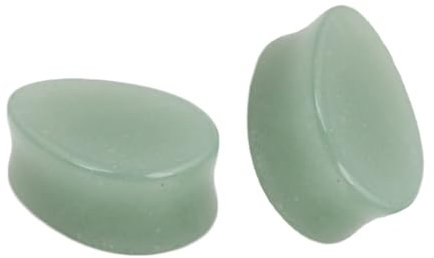 Skcess 2Pcs Tunnel Jade, Ohr Piercing Hellgrün Tropfenform Piercing Set