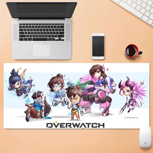 GeRRiTL Overwatch Tapis de souris de jeu XXL avec bords cousus en caoutchouc antidérapant pour ordinateur portable et bureau