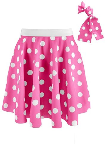 JOPHY & CO. Gonna Ragazze Bambine Plissettata Midi Versatile Vita Elastica (14 Anni, Rosa Foulard)