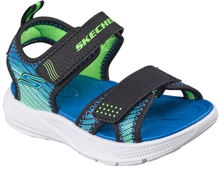 Skechers Microspec-Splash, Babyjungen Flache Sandale, Black,