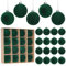 Miaikoe 16 Pcs Velvet Christmas Balls Hanging Ornaments Set, Pre-tied Shatterproof Plastic Flocked Christmas Balls Xmas Decorations Festival Holiday Party Decor (Green,6CM)