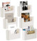 Senhoglb Wall Hanging File Folder Organizer No Drilling 6 pc Plastic Wall File Holder White Desk File Organizer Vertical Mail Organizer Wall Mounted Magazine Rack With Adhesive Pad Office Door Mailbox