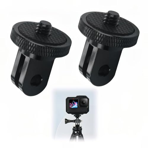 Aluminium Camera Mount Conversion Tripod Adapter 1/4 20 Tripod Mount Adapter Dual Pack CNC Metal Thread Camera Mount Converter Compatible with Insta360 ONE X4 X3 X2 GoPro Hero 11 DJI OSMO Sony Xiaomi